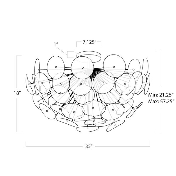 Poppy Glass Semi Flush Mount